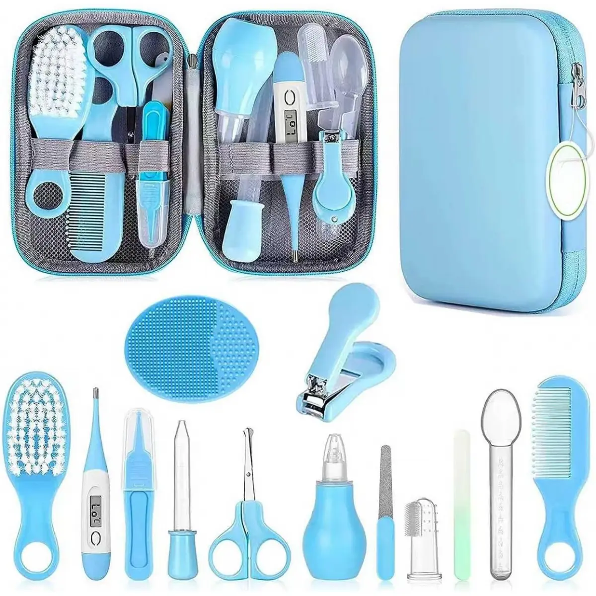 Baby Grooming Kit for Newborns, Infant Safety Care Set with Hair Brush, Comb, Nail Clippers & Nasal Aspirator, Baby Essentials for Boys & Girls