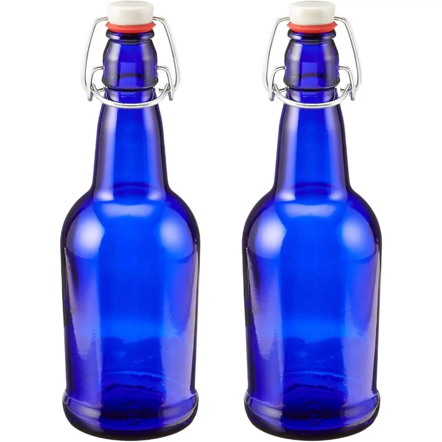 33 oz Blue Swing Top Glass Bottles – 2 Pack | Flip Top Airtight Bottles (Not Olive Oil Style) | Reusable Bottles for Kombucha, Beer, Soda, Mead & Fermentation