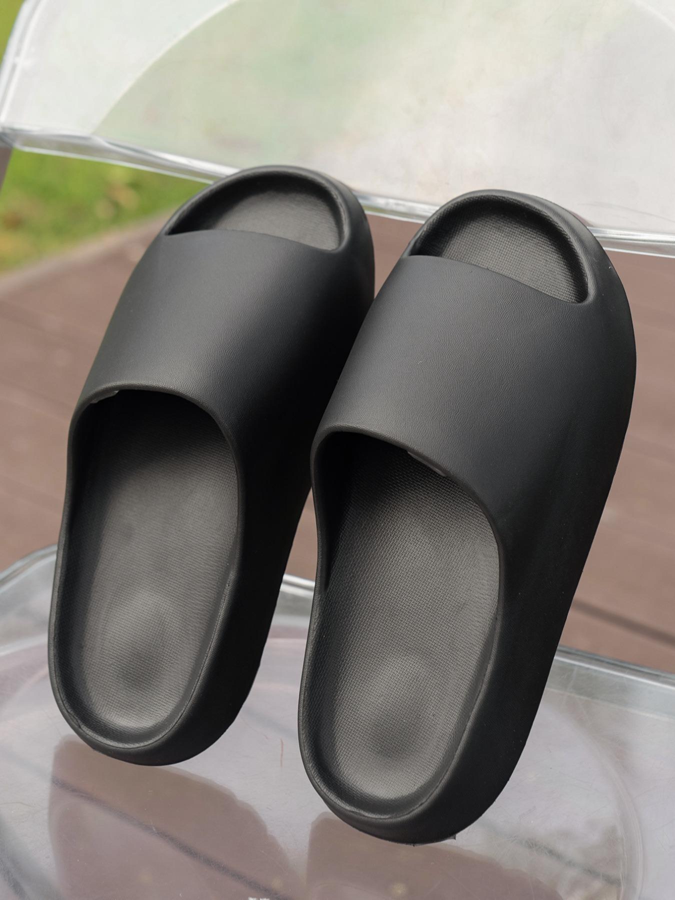 Men's Casual Plain Color Slides, Soft Comfortable Home Slippers, Non-slip Slippers for Indoor & Outdoor Wear, Flipflop, Lightweight Slipper, Footwear, Shoe