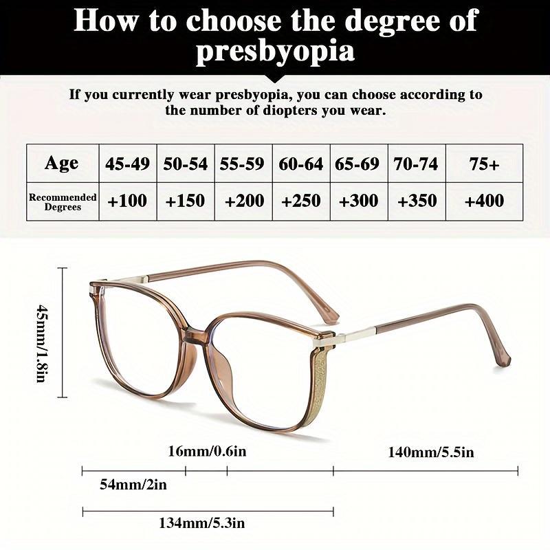 Reading Glasses Women Men Square Prescription Lenses Multifocal Eyeglasses Anti-blue Light Computer Eyewear Frames