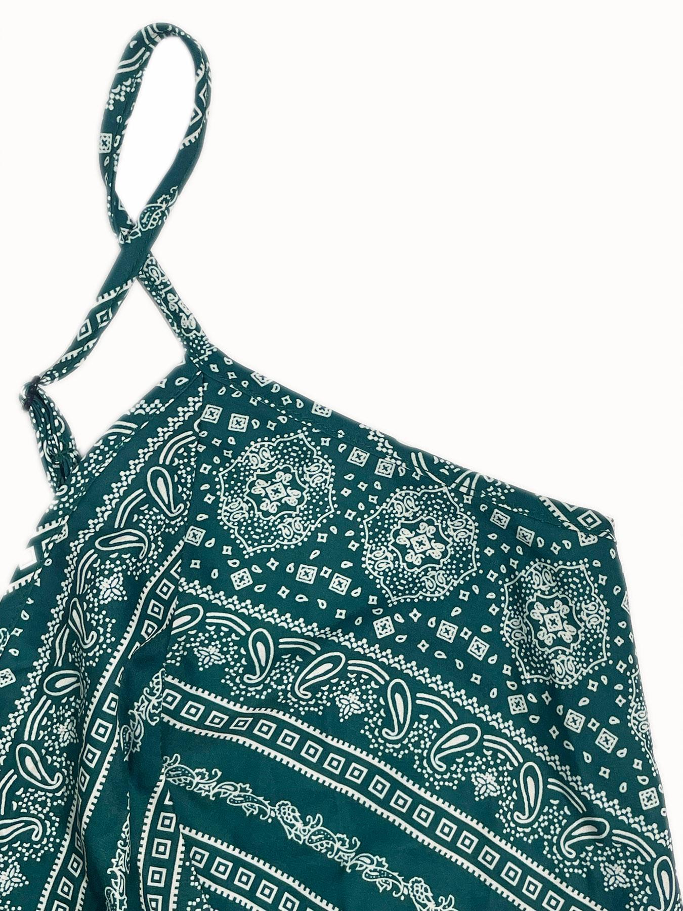 Women's Boho Striped Bodycon Dress, Slit Thigh Backless Spaghetti Strap, Perfect for Beach Vacation & Layering