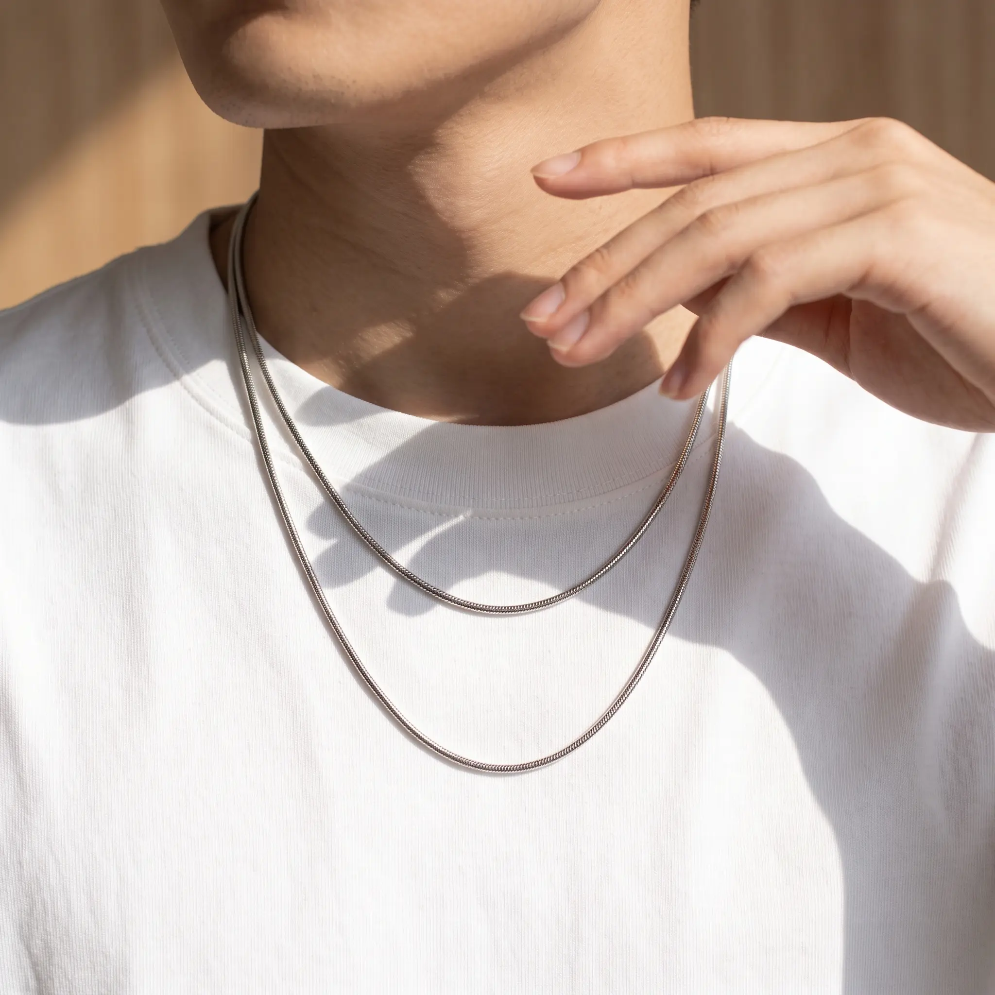 Elegant Silver Snake Chain Necklace, Timeless Style for All Occasions, trendy chain -YY1