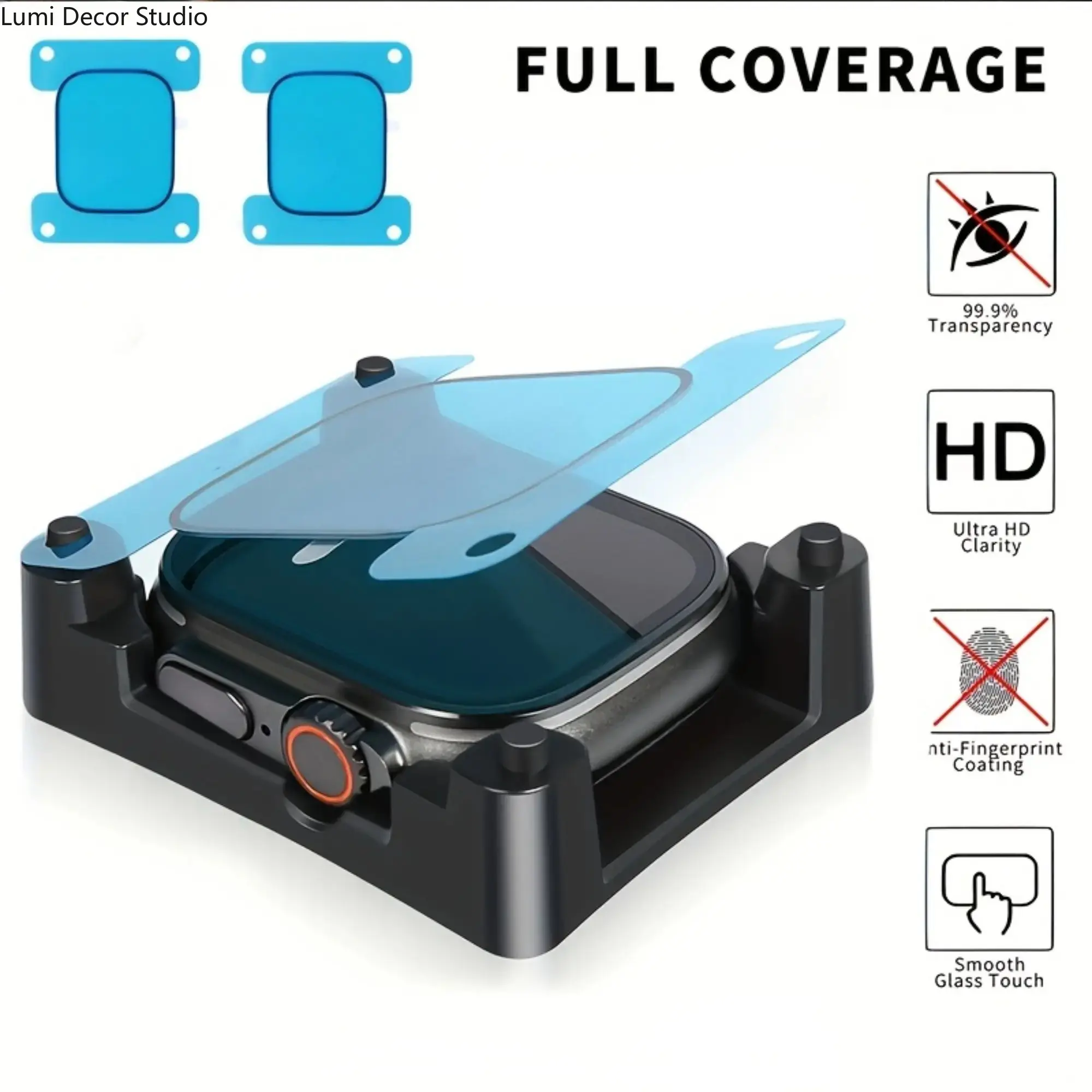 2Pcs TPU Screen Protector Compatible Apple Watch Series Ultra Full Coverage HD Protective Film 3H Hardness Scratch Resistant Anti Impact Clear Ultra Thin Flexible Touch Sensitive Bubble Free Easy Installation Daily Wear Protection Shock Absorption Durable