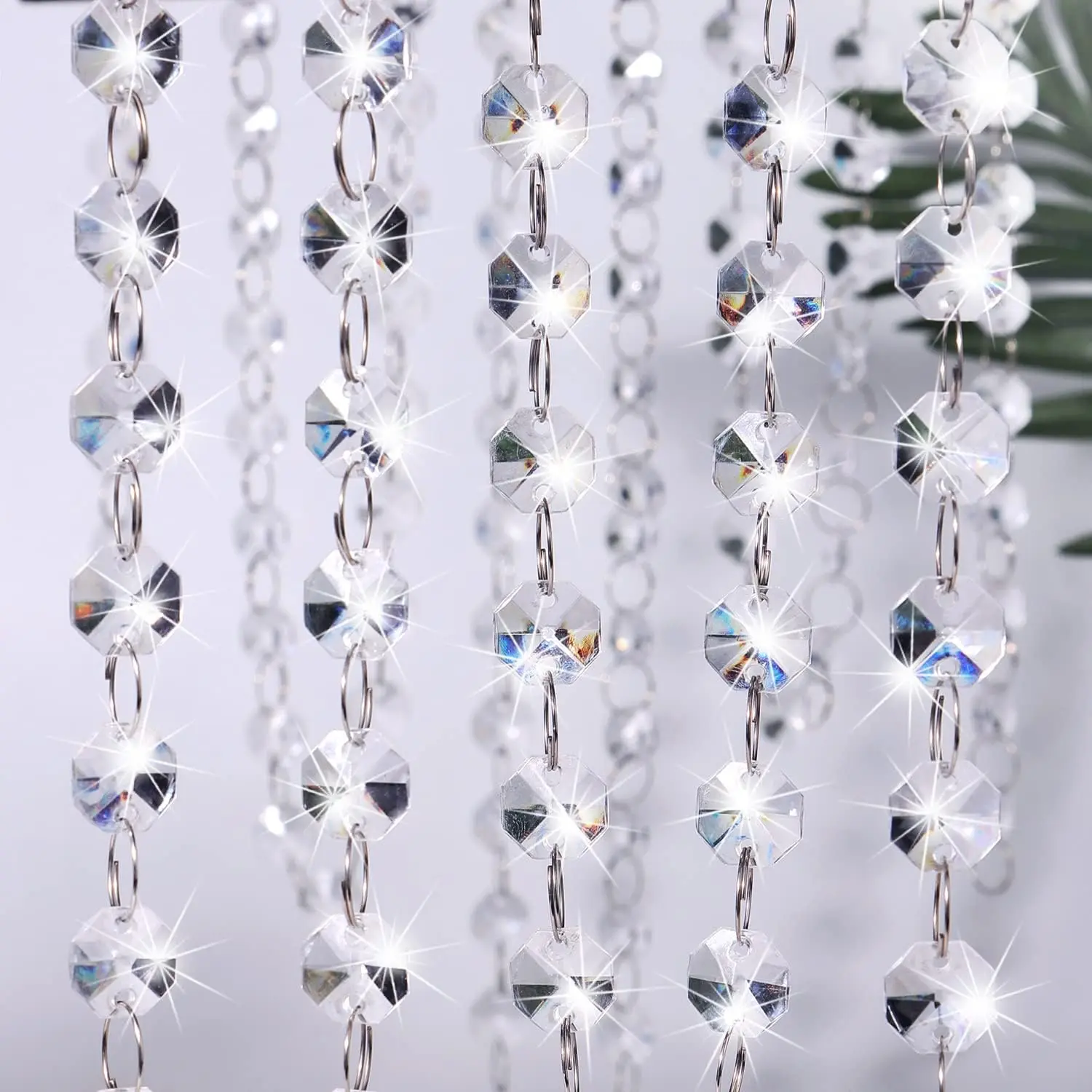 16.5   Clear 14mm Daimond   Garland for Manzanita Tree Centerpiece, Chandelier Bead Lamp Chain, Christmas/Wedding Party Decoration and DIY Craft  Decoration