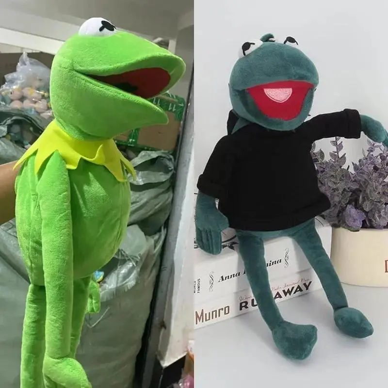 1pKermit The Frog Funny Plush Doll Hand Puppet Schoolbag Frog Animal Plush Toy Big Doll Ventriloquist Performance Props For Baby