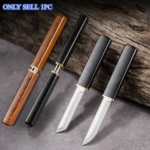 Fixed Blade Knife Set, High Carbon Stainless Steel Dragon Phoenix Design, Handle, Outdoor Edc Survival Tool, 1 Pair