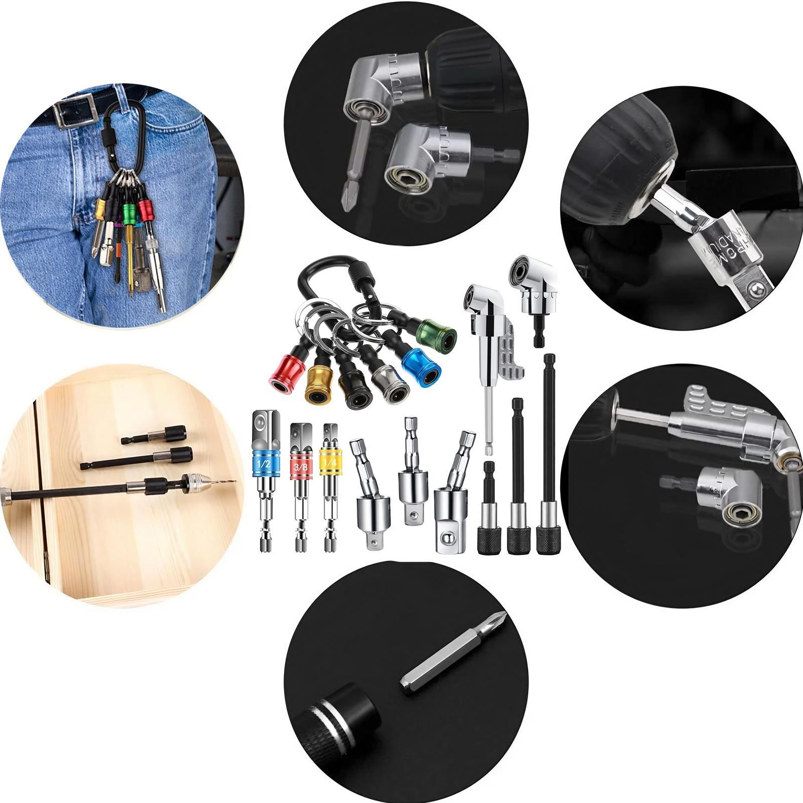 Cr-V Steel Socket Adapter, mpact Socket Extension Tools, High Speed Nut Driver Socket Adapter, Impact Grade Driver Sockets Adapter Extension Set, Bead Rod Extension Bar, Hand Tools, Hardware, for Wrench, Bit Socket Set, Hex Bit Socket