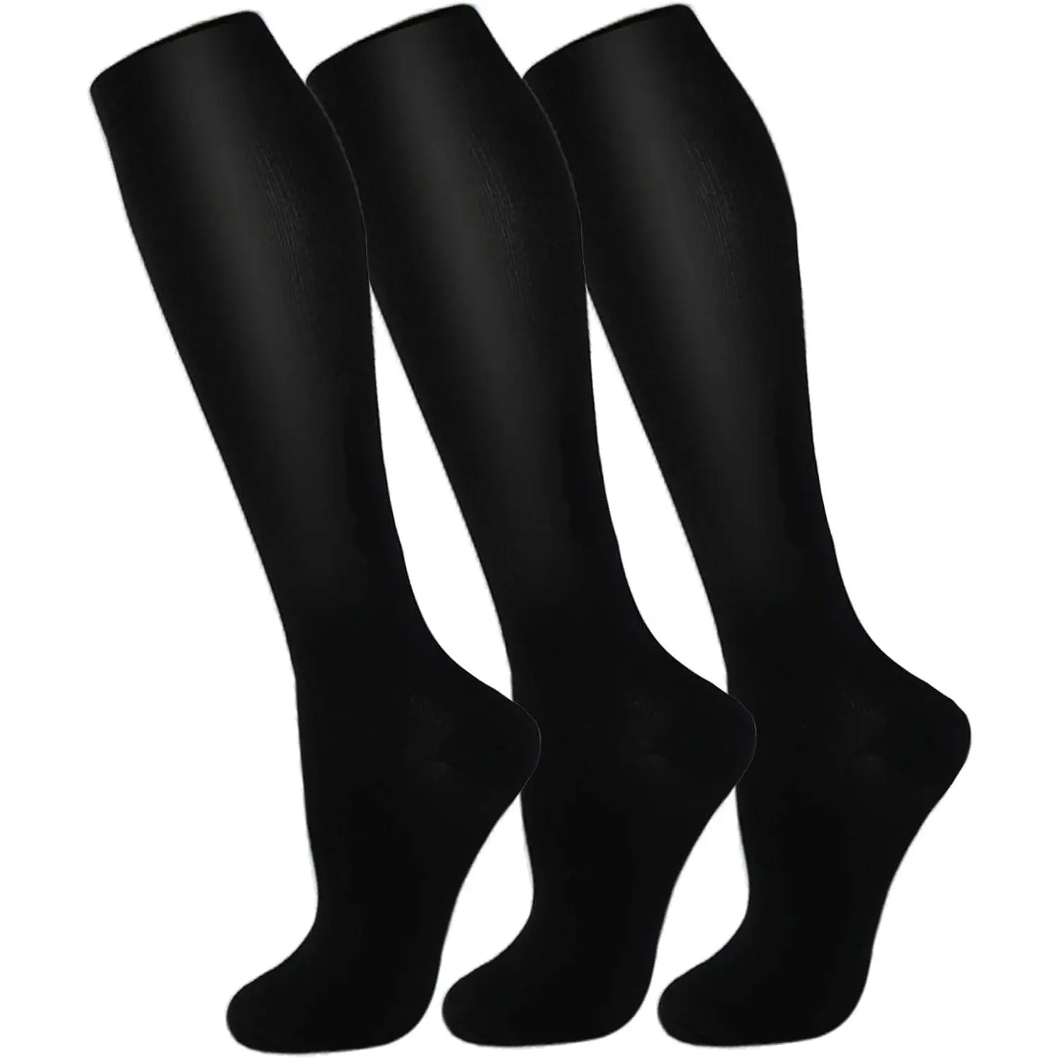 3 Pack Copper Compression Socks for Adults - Male Circulation Compression Stockings for Medical, Running Use, 031 Black 3Pair, 035 Navy Blue/Coffee/Turmeric