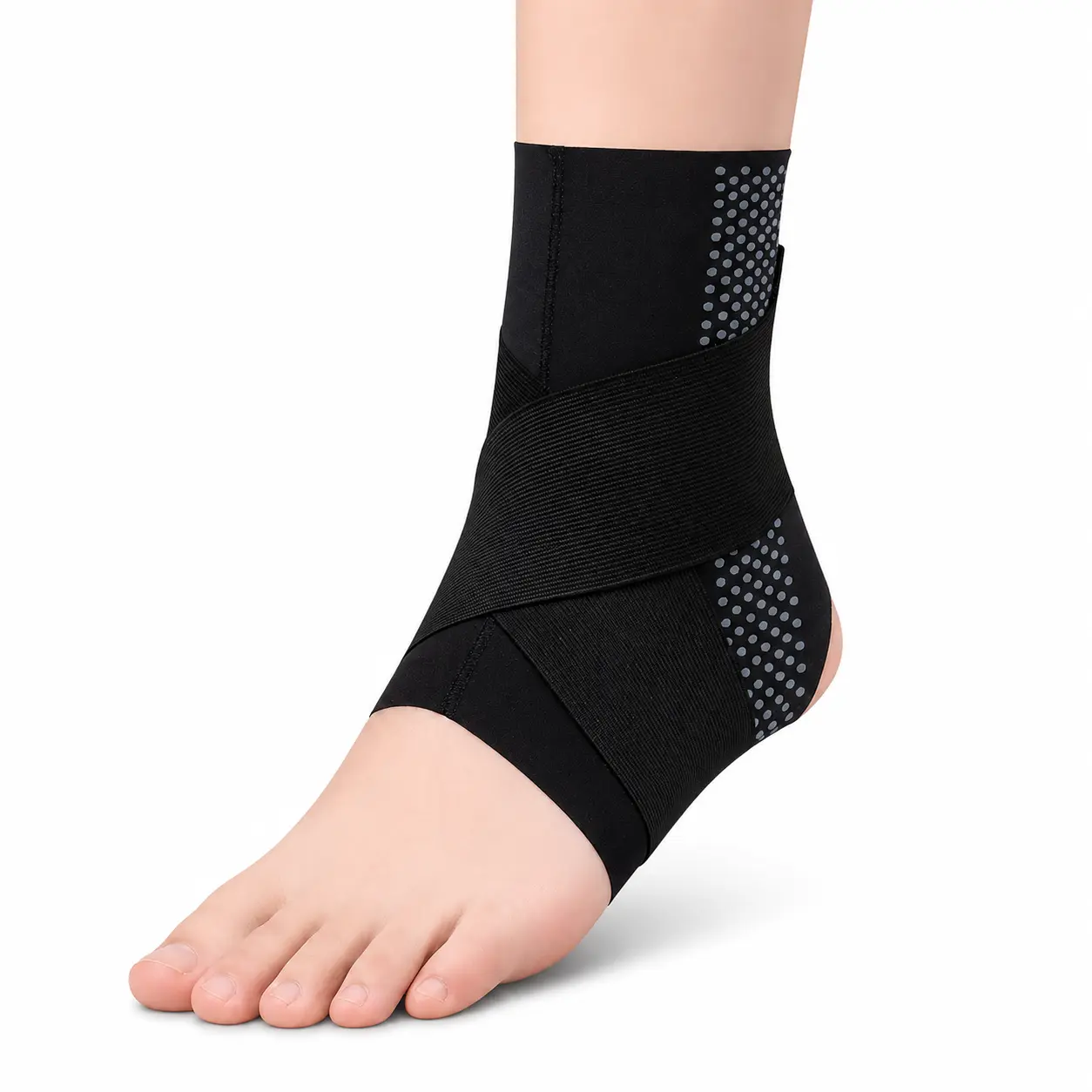 Adjustable Ankle Support Brace for Men & Women, Breathable Compression Ankle Wrap with Anti-Slip Grip, Sports Ankle Support for Running, Basketball, Gym & Daily Use