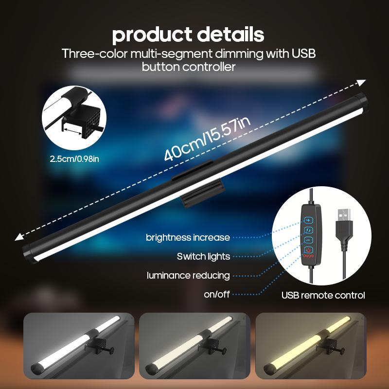 Computer Monitor Light Bar, Auto Dimming Screen Lamp, Eye-Caring LED Task Lighting, Touch Control Desk Lamp, Modern Computer Lamp, No Glare, Home Office Use