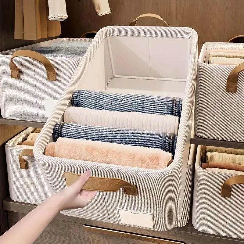 3-Pack Stackable Laundry Baskets, Clothes Baskets, Rigid Foldable Oxford Fabric Storage Boxes with Zipper, Reinforced Handles, Metal Frame, Cover, Stackable Laundry Bins