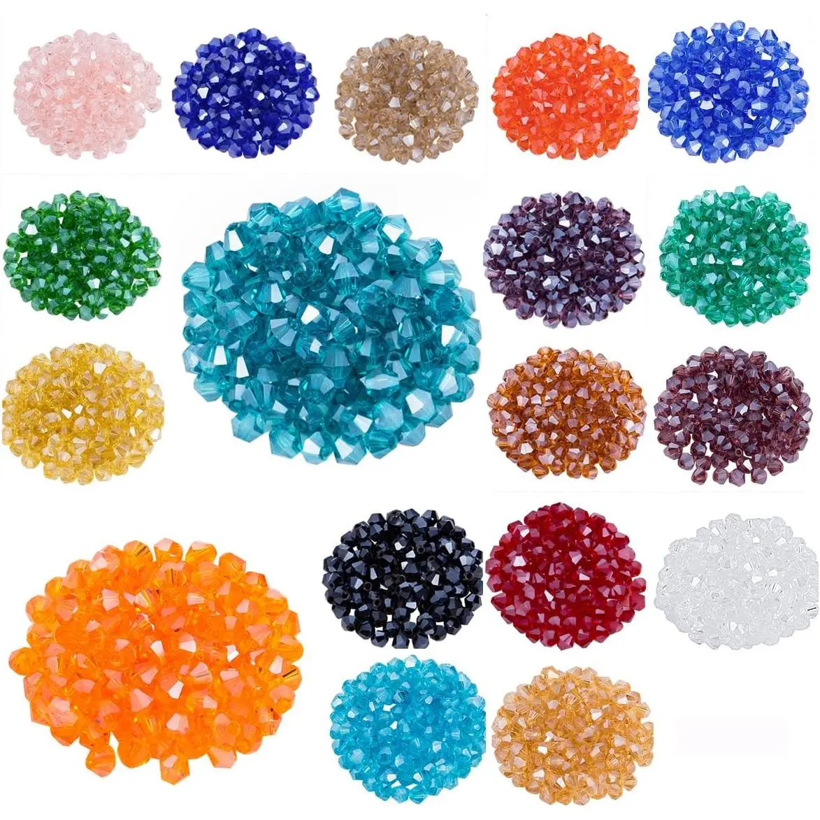 Lot 1800 count Glass Bicone Beads 4mm for Adults,  Beads  Making  for Bracelets, Necklaces, Earrings