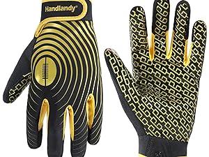 AGS HANDLANDY Youth Football Gloves, Kids Sticky Receiver Gloves,Super Grip Football Glove Best Gift for Boys,Girls