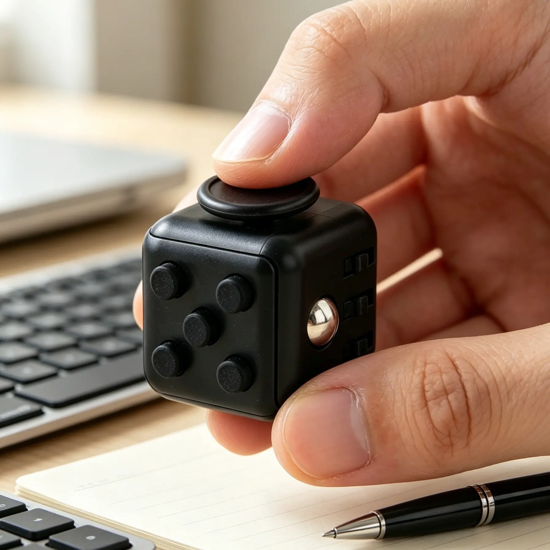 1Pcs Mini Pocket Size Fidget Cube Multiple Trendy Colors Available Ultra Silent Stress Relief Hand Gadget Lightweight Portable Anxiety Relief Focus Training Tool Perfect For Office Worker Daily Commute Travel Indoor Outdoor Use