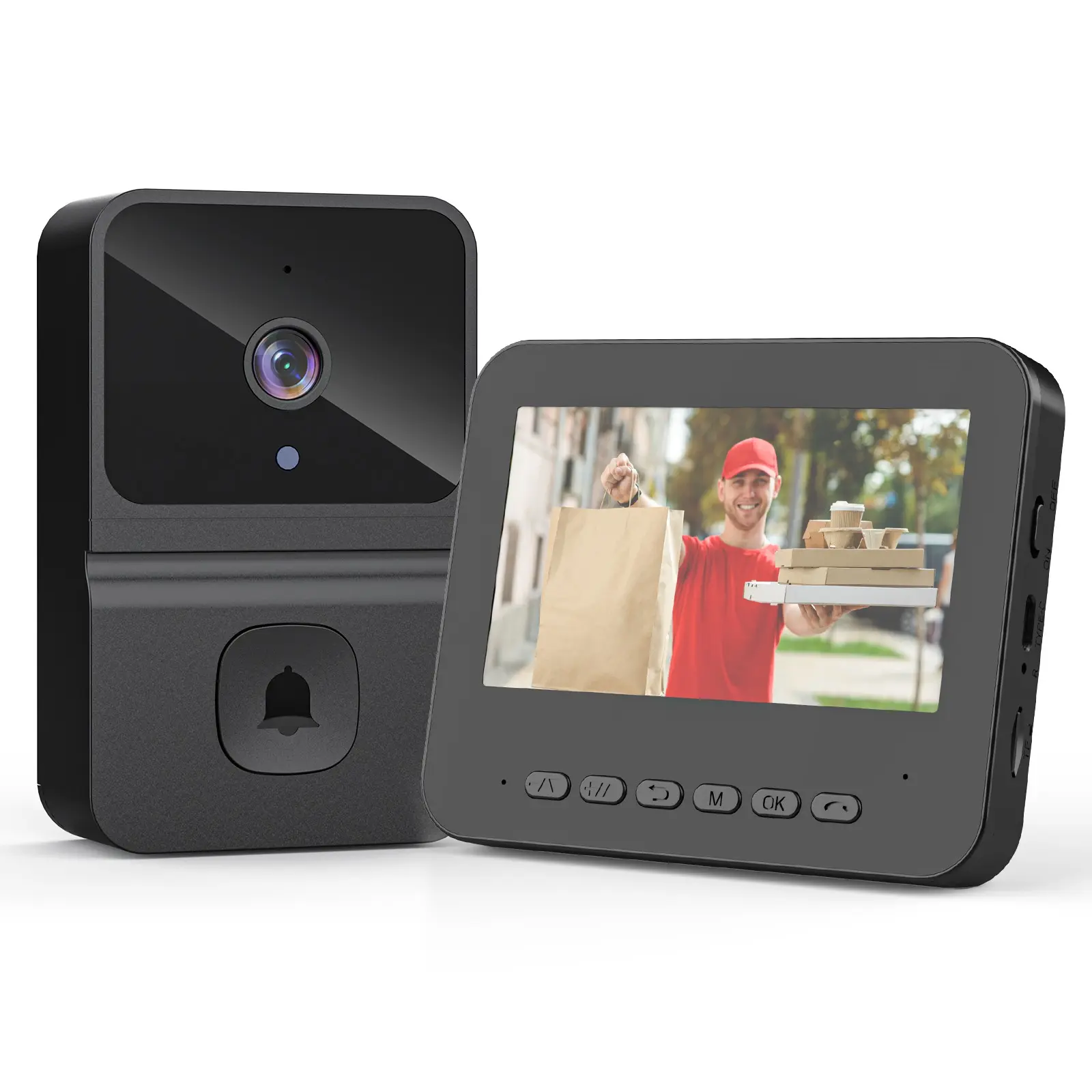 Doorbell Camera Wireless with 4.3'' Screen, HD Video Doorbell Camera, No Subscription, Two-Way Audio, Motion Detection, Easy Install for Home Security, Ring Doorbell Alternative, Cameras for Home Security