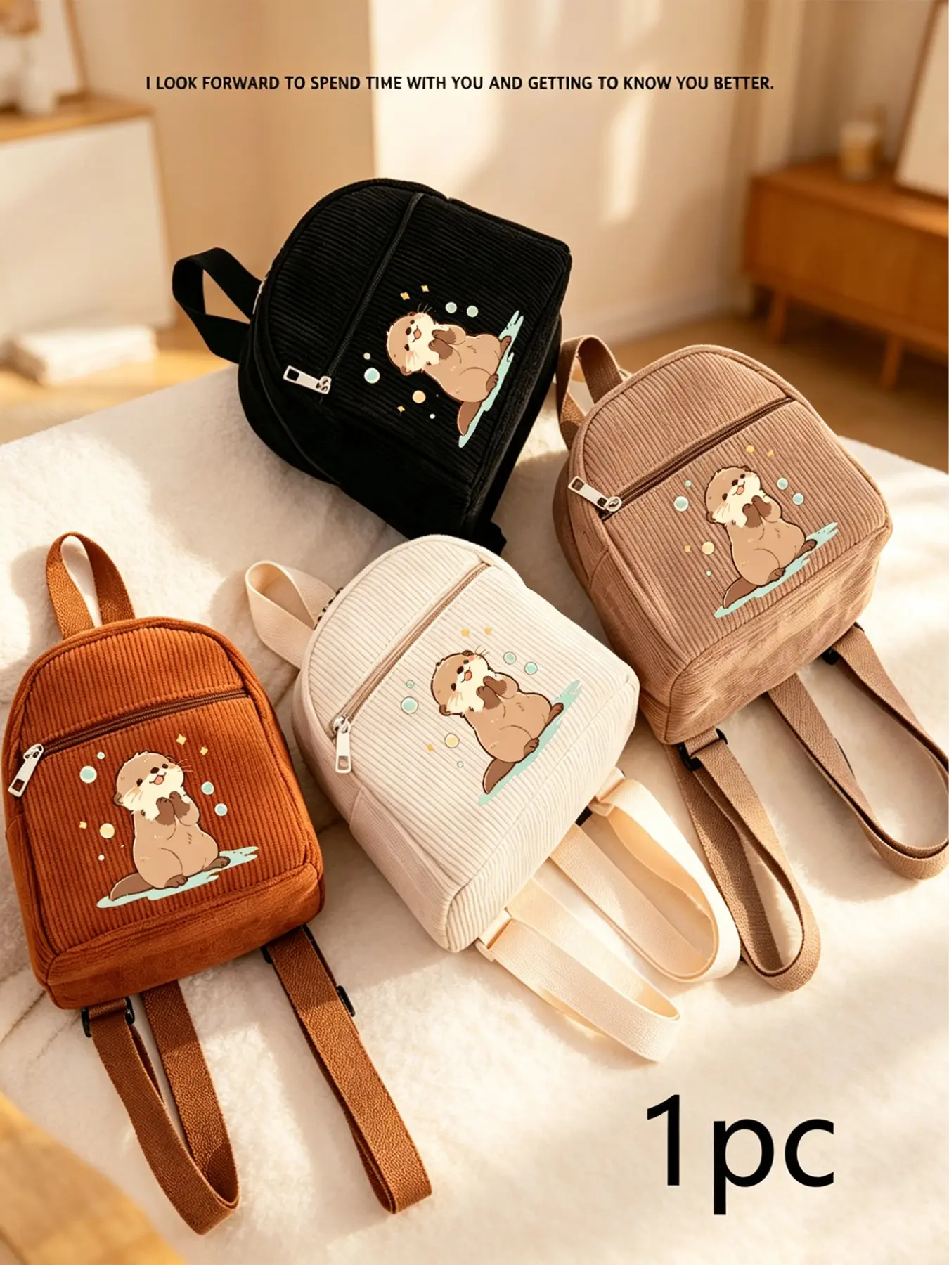 Corduroy Mini Backpack for Women, Lightweight Small Casual Daypack, Fashion Backpack Purse for Teen Girls, Cute Mini Bag for Daily Use