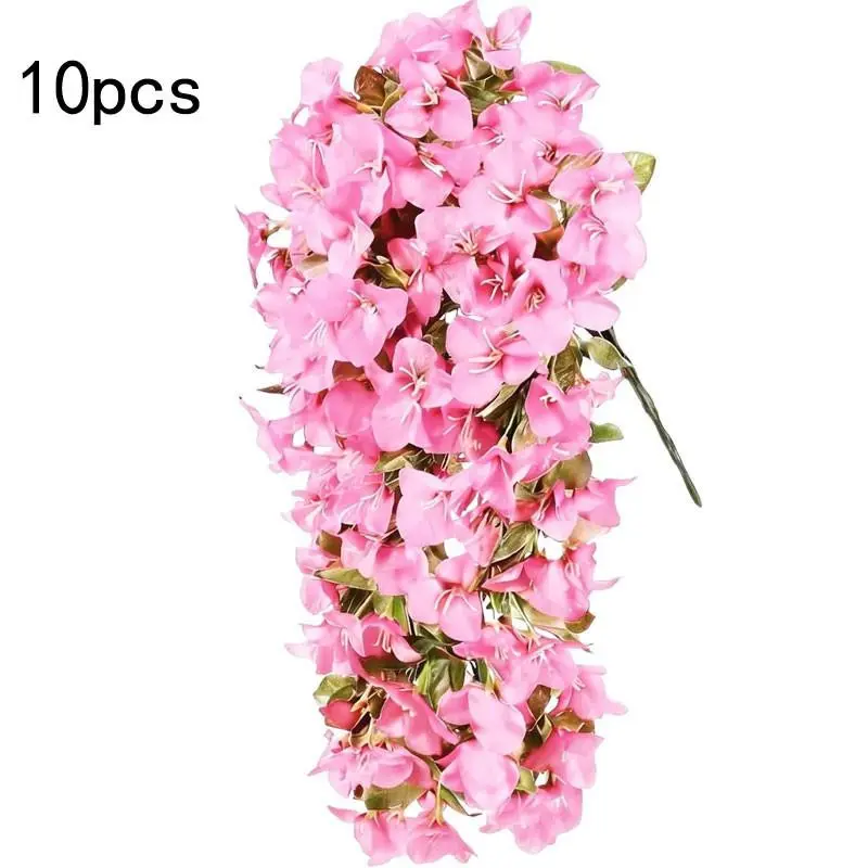 10pcs Spring Artificial Bougainvillea Home Decor Flowers, Fade-Resistant, Indoor Outdoor Use, Wedding Party Easter Decoration