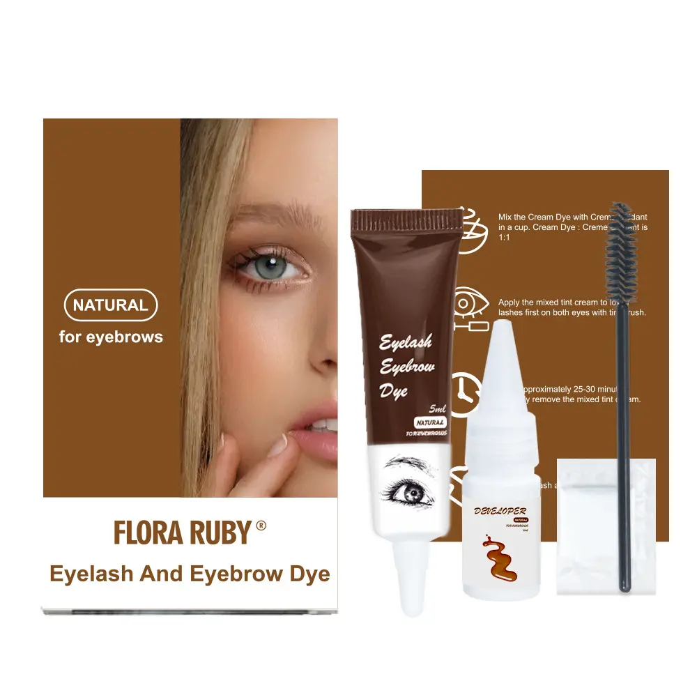 Eyelash and eyebrow dye, waterproof, quick-drying, light brown, semi-permanent eyebrow tint