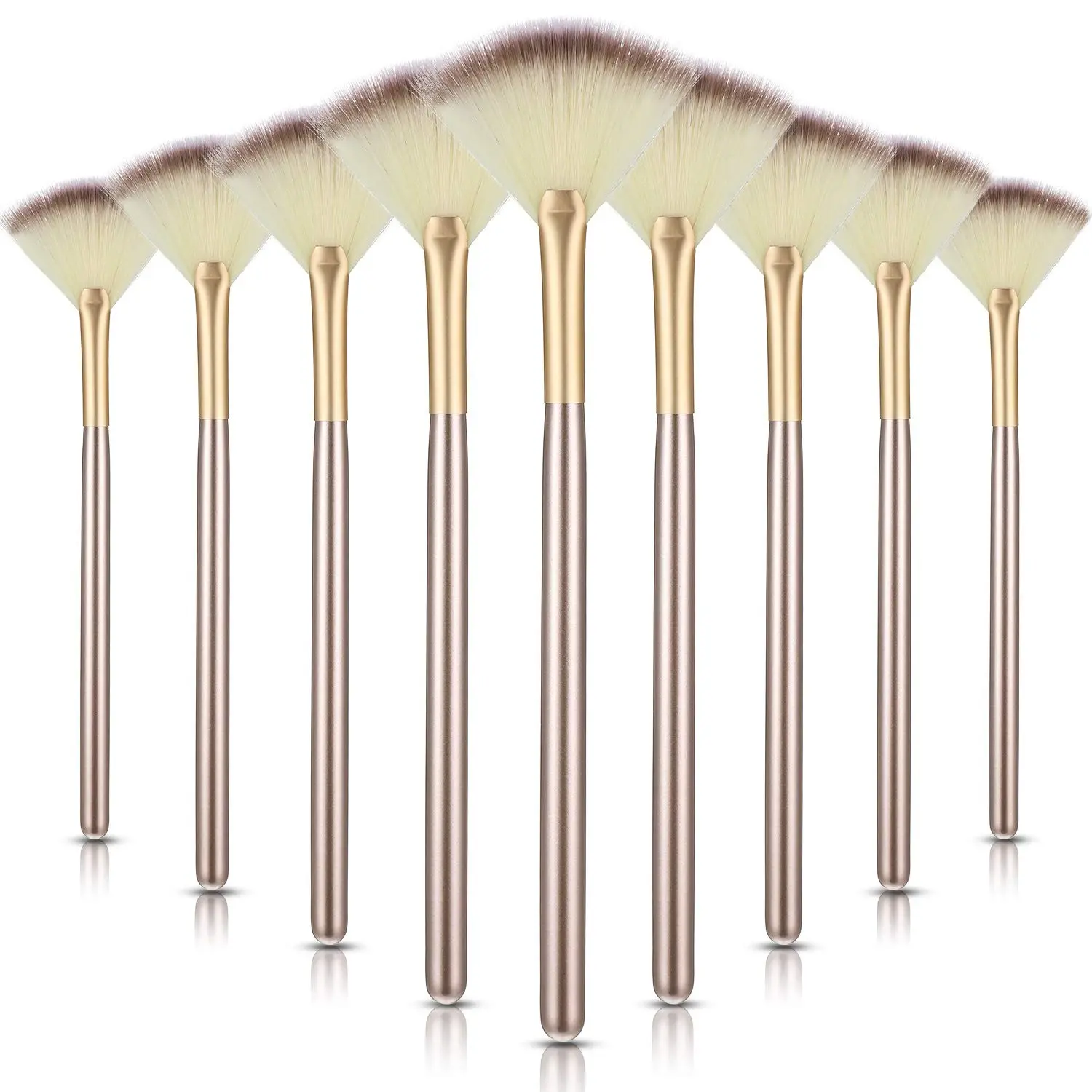 9 Pieces Facial Brushes Fan Mask Brushes, Soft Facial Applicator Brushes Tools for Peel Glycolic Mask Makeup for Mud Cream (Black and Silver)