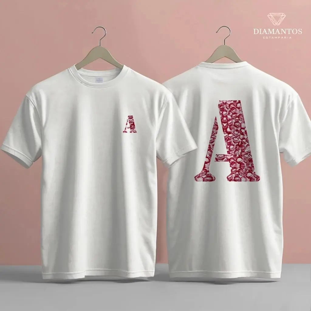 Men's Classic Short-Sleeve Cotton T-Shirt - Neutral Print, Kiss Mark Letter Pattern, Lipstick Design, Boyfriend Fit, Customizable A-Z Personalized Anniversary Gift, Menswear Casual Wear