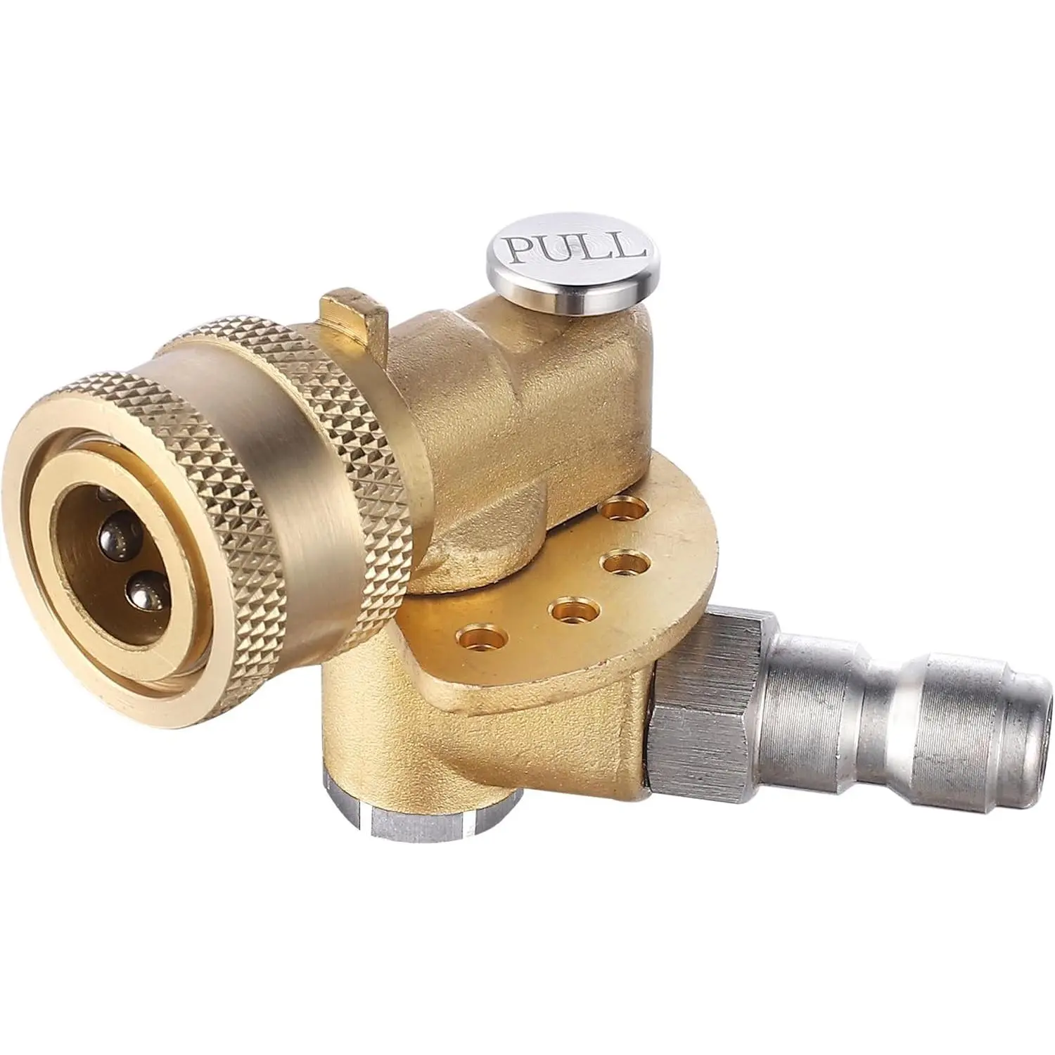 Pressure Washer Pivoting Coupler, Gutter Cleaner Attachment, 120 Degree 5 Angles, 3 Significant Upgrades, Power Washer Spray Nozzle, 5000 PSI, 1/4" Quick Connect