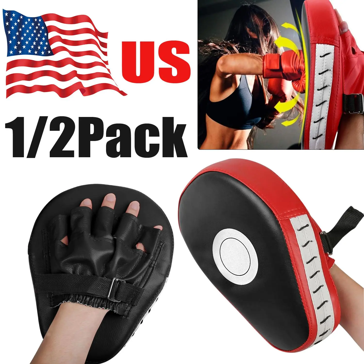 1/2PCS Curved Taekwondo Boxing Mitts – Versatile Martial Arts Training Hand Pads for Training & Sparring, Ideal for Boxing, Taekwondo, Karate, Muay Thai b