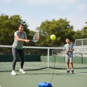 Portable Tennis Trainer, Lightweight Design, Easy to Carry, Secure Base, Elastic Rope, Durable Material, Simple Installation