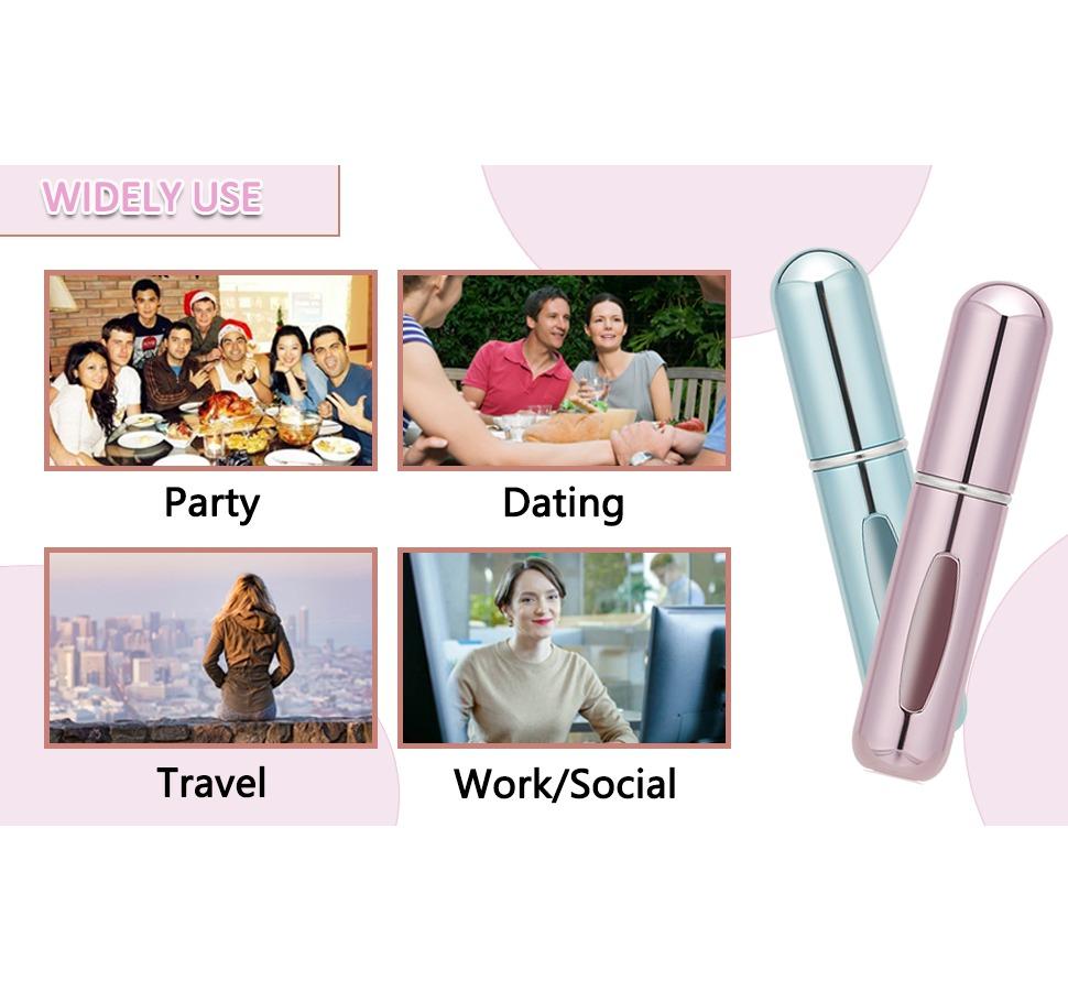 4 Pcs Mini Refillable Perfume Atomizer Bottles,5ml Travel Size Spray Bottles,Empty Perfume Refill Pump for Traveling and Outgoing