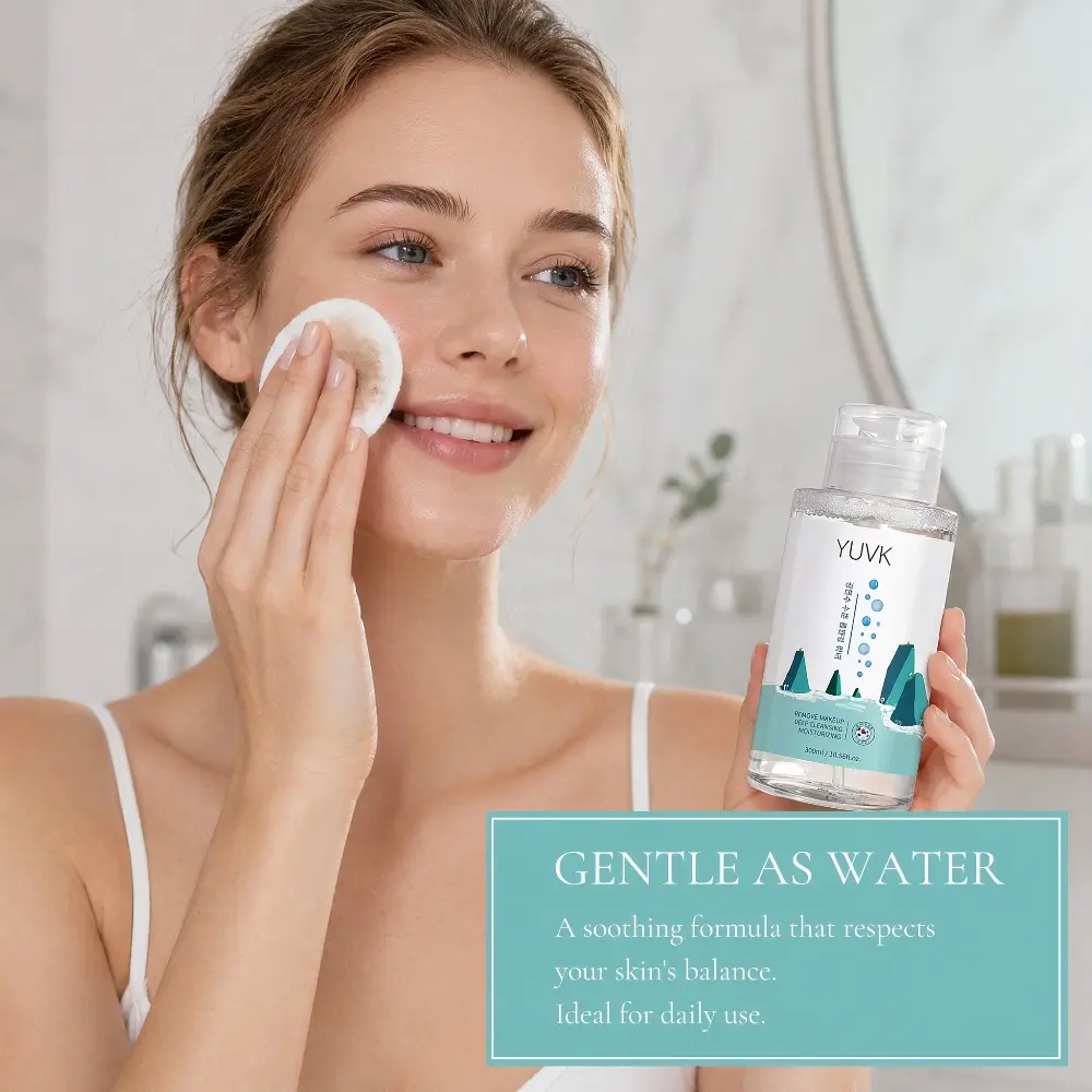 YUVK Hydrating Micellar Cleansing Water with Hyaluronic Acid, Facial Makeup Remover Water for Soft Skin