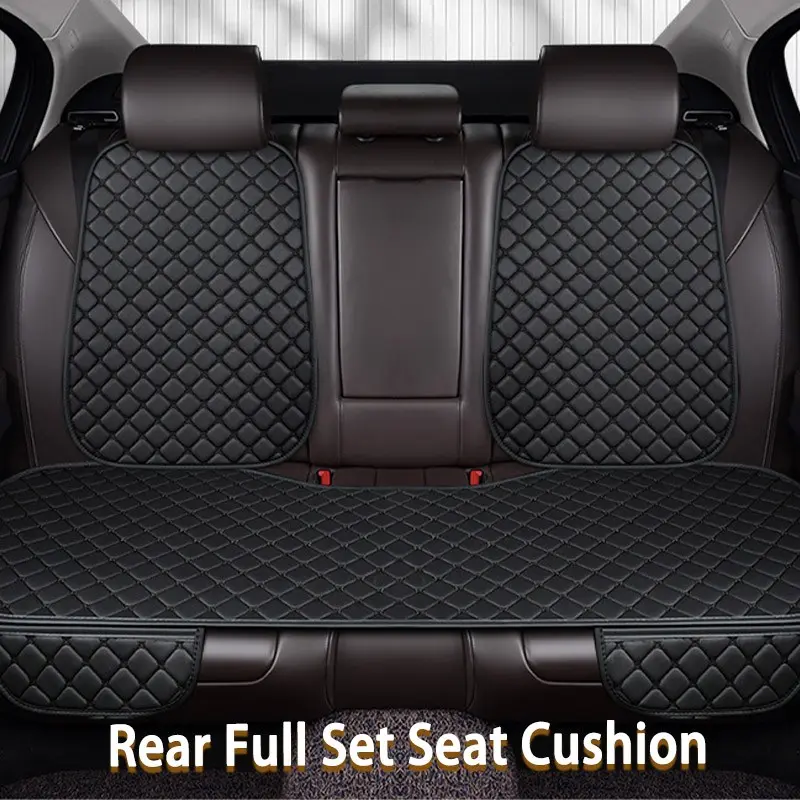 Universal Rear Full-Enclosure Car Seat Cushion, Waterproof Stain-Resistant Leather Seat Pad, Complete Backrest Integrated Rear Seat Protector, Car Interior Cushions