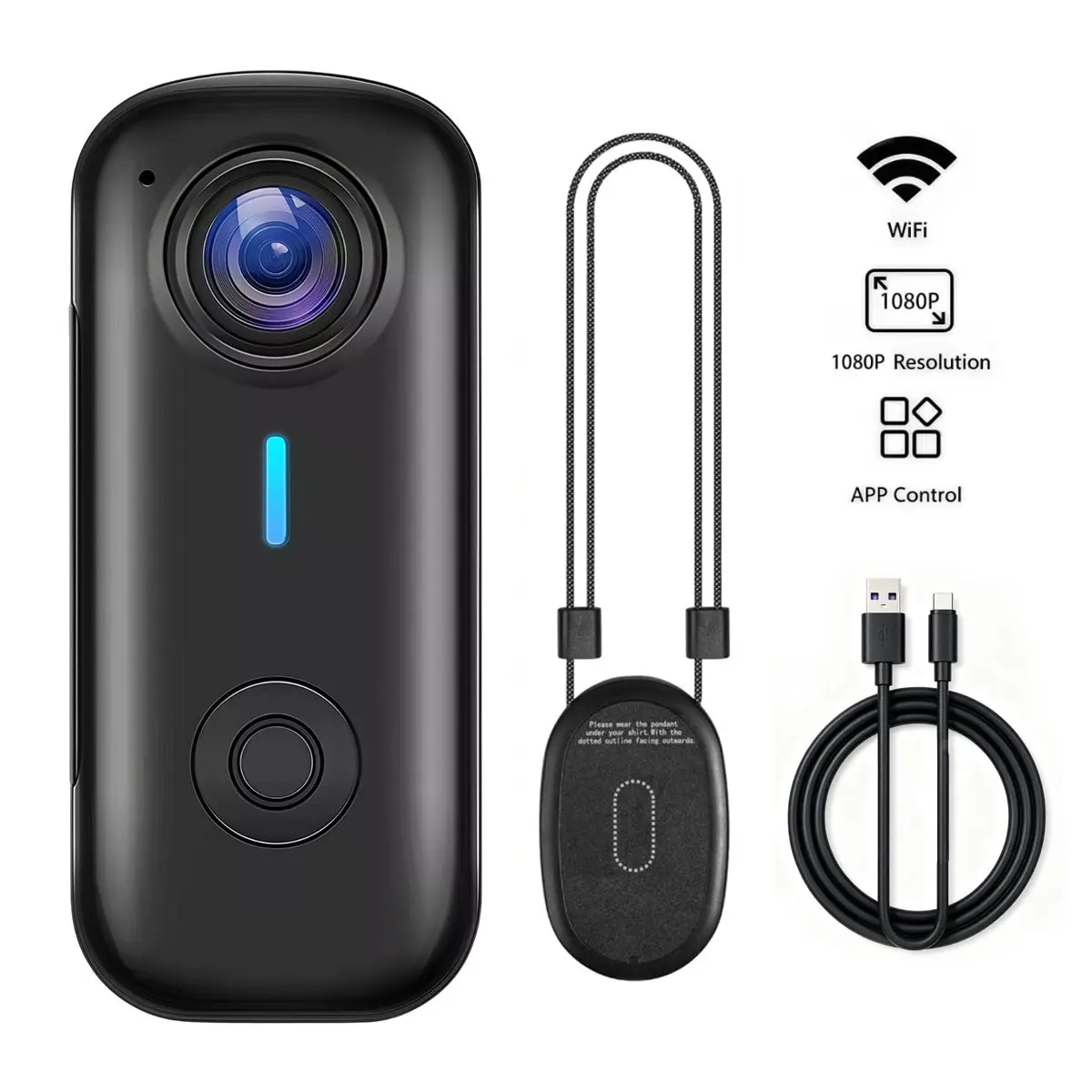 Mini Sports Camera HD, Portable Sports Cam, Outdoor Travel Vlog Pocket Camera, Magnetic Strap, Ideal for Biking, Pets, Vlogging