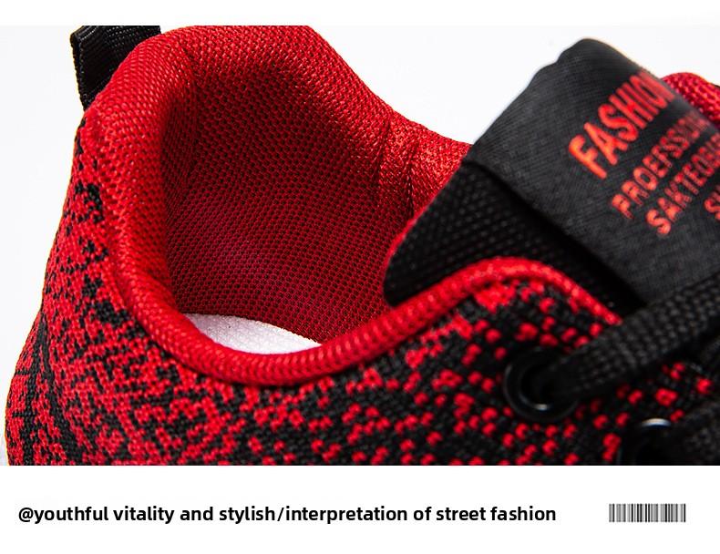 New men's sports shoes with soft soles, comfortable running shoes, breathable fly-knit fabric shoes, popular cross-border export sports and casual shoes