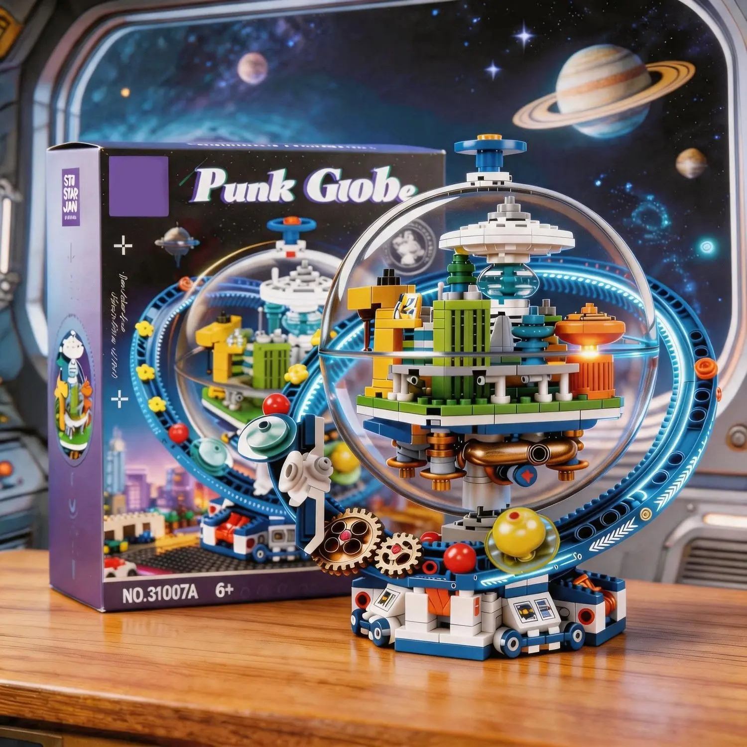 508pcs Earth Puzzle Building Blocks Toy, Unisex Educational Playset, Perfect for Kids' Learning & Fun