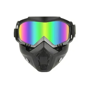 Integrated Goggle Full Face Protective Shield, Anti-Fog Dust & Sand Blocking Breathable Clear Visor Mask, Lightweight Impact Resistant Safety Eyewear Cover for Road Cycling, Workshop Labor and Outdoor Activities