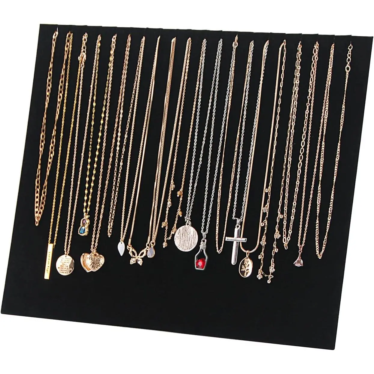 20 Slots Big Necklace Display Board for Selling,  Necklace  Organizer Stand for Shop Store, Necklace Hanger Holder Rack for Show (1pc Black)