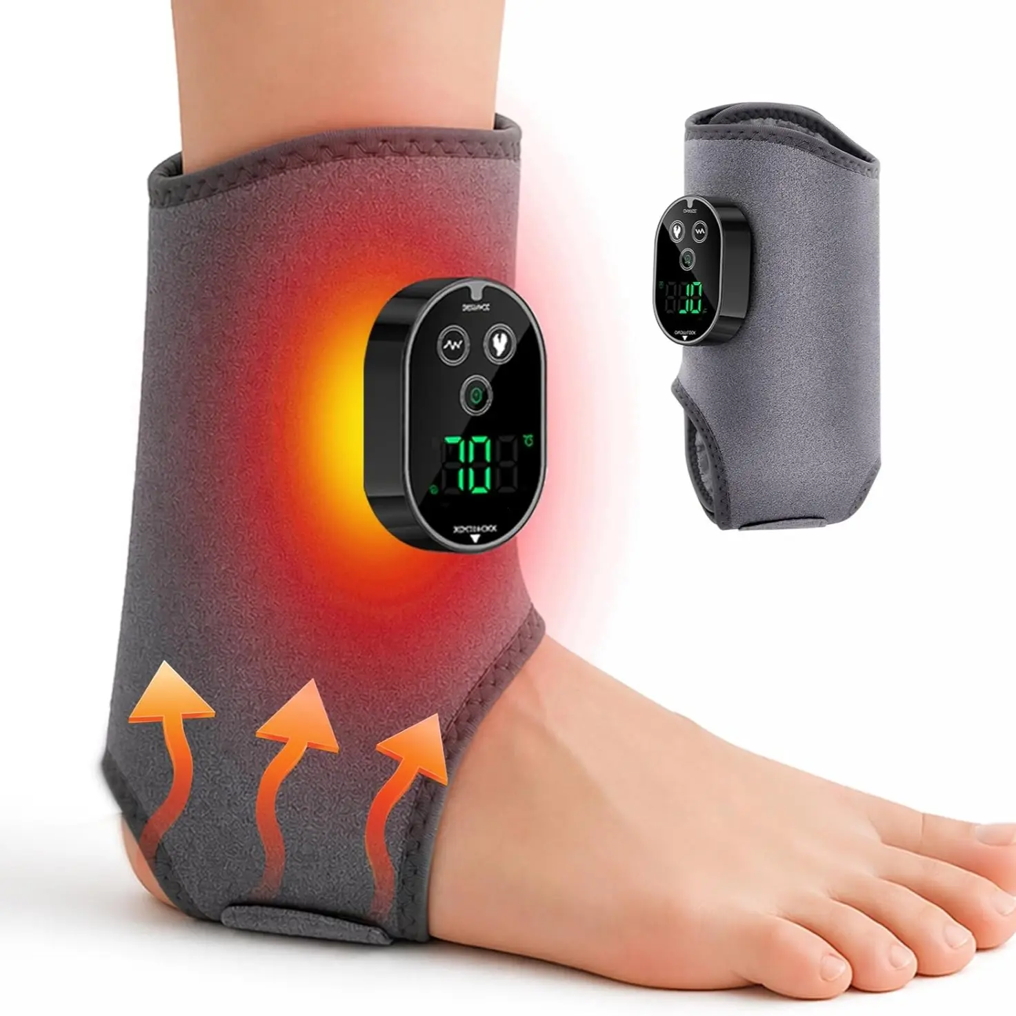 Wireless Wearable Heated Foot Massage Kit, Multi-Mode Vibration, USB Charging, Home Office Use, Relaxing Foot Care Device, Foot Massagers