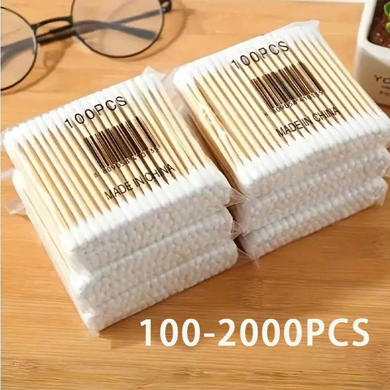 Double-Ended Cotton Swabs, Multi-Purpose for Makeup Removal, Wound Care, Home Use, Odorless, No Battery Required, Essential Household Item