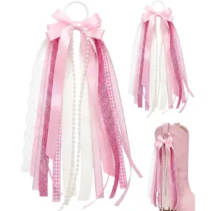 *Boot Bows* - Cutest Western-Chic Accessory for Cowgirl Boots, Secure Attachment, Multiple Colors, Lightweight & Comfy, Perfect for Concerts & Rodeos,Patriotic Star Tassel Ribbon Ornaments for Cowboy Boots