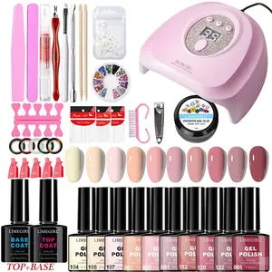 41pcs Nail Gel Set, 8 Colors 8ML Gel Kit with UV Lamp, Top Coat, Base Coat, Beginner Friendly Nail Art Tools, Manicure Kit, Gel Nail Kit for Beginners with Everything, Perfect for Newbies