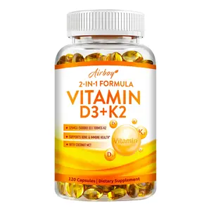 Airboy dietary supplements, 60/120 softgels, are easy to swallow and provide essential Vitamin D3 and K2 for your bone health.