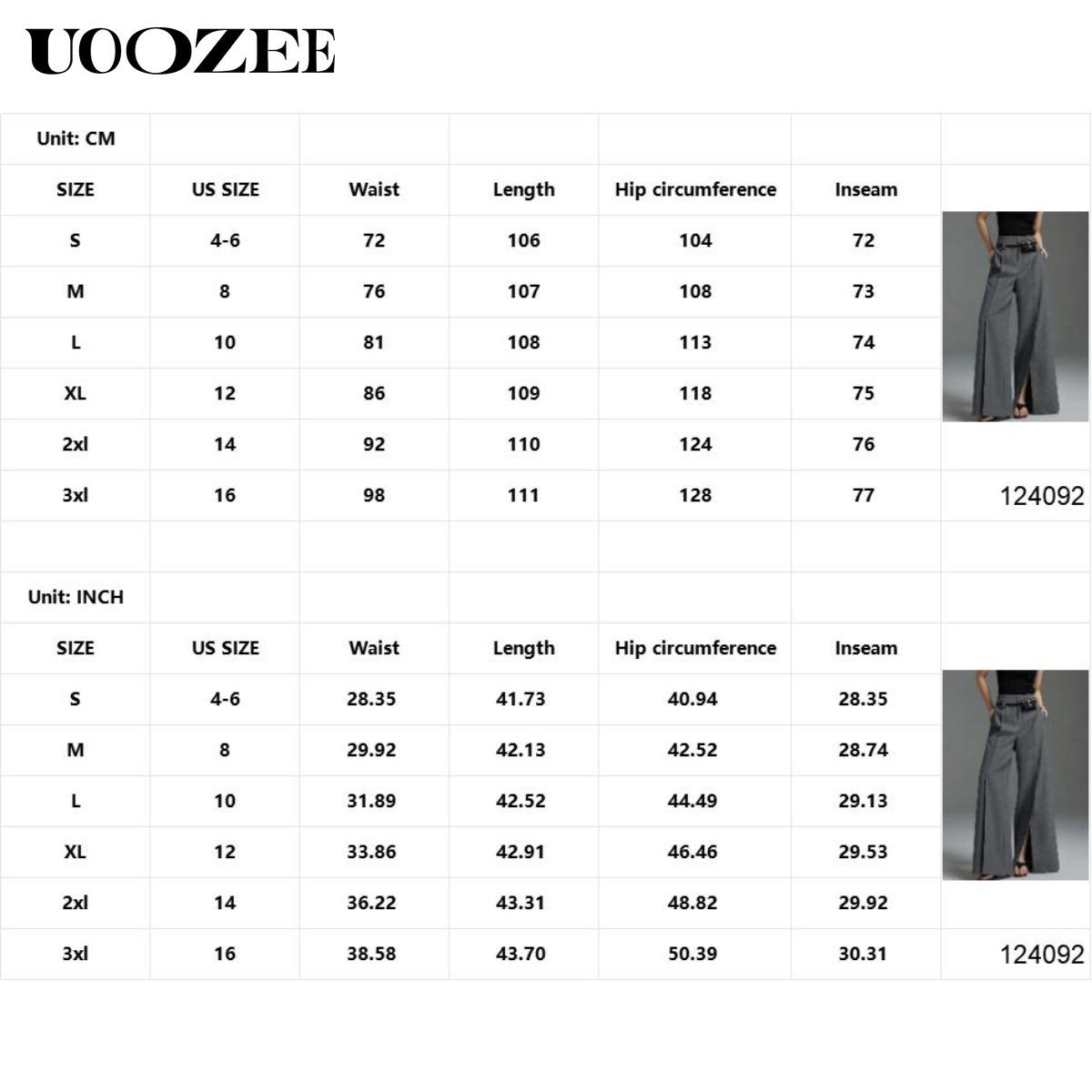UOOZEE Women's Loose Wide Pants High-Waisted Pleated Split-Front Pants Trousers No belt Bottom Fitted Womenswear Basic pants women work outfits women interview outfits