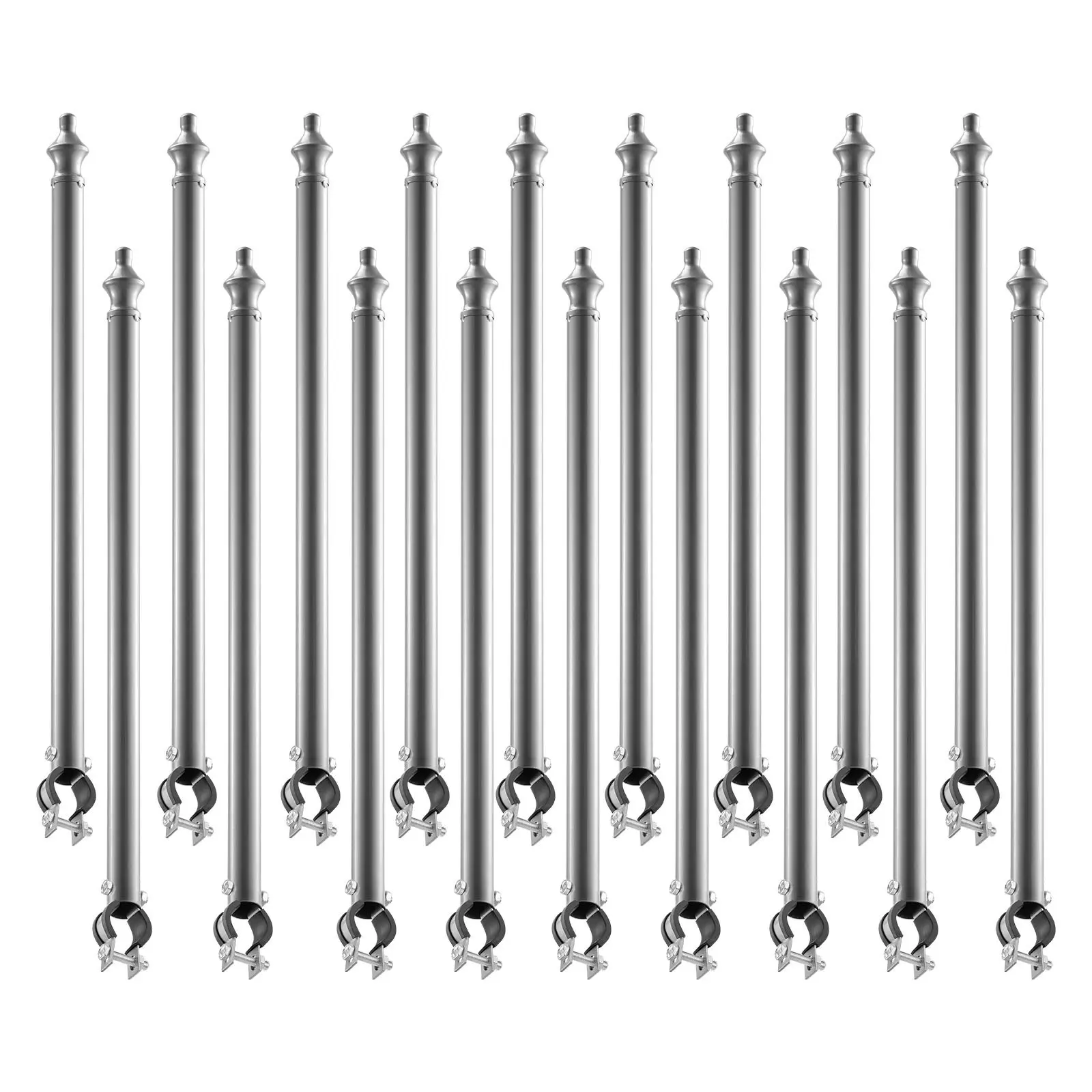 【Summerfinds】VEVOR Chain Link Fence Extensions, 18 Packs 27.4" Extension Height, Galvanized Post Extender for 1.3" to 1.5" Top of Fence, U Bracket, Barbed Wire Extend Arm for Privacy, Prevent Dogs Jumping Out