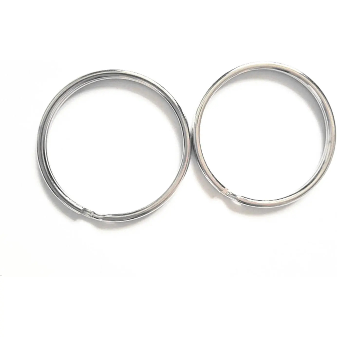 50 count 38mm 1.5" Round Edged Circle Split Key Chain Ring Connector Keyring  Rings for  - 1.5 inch Metal o Keychains for DIY Crafts/ Key/ID Card/Tag