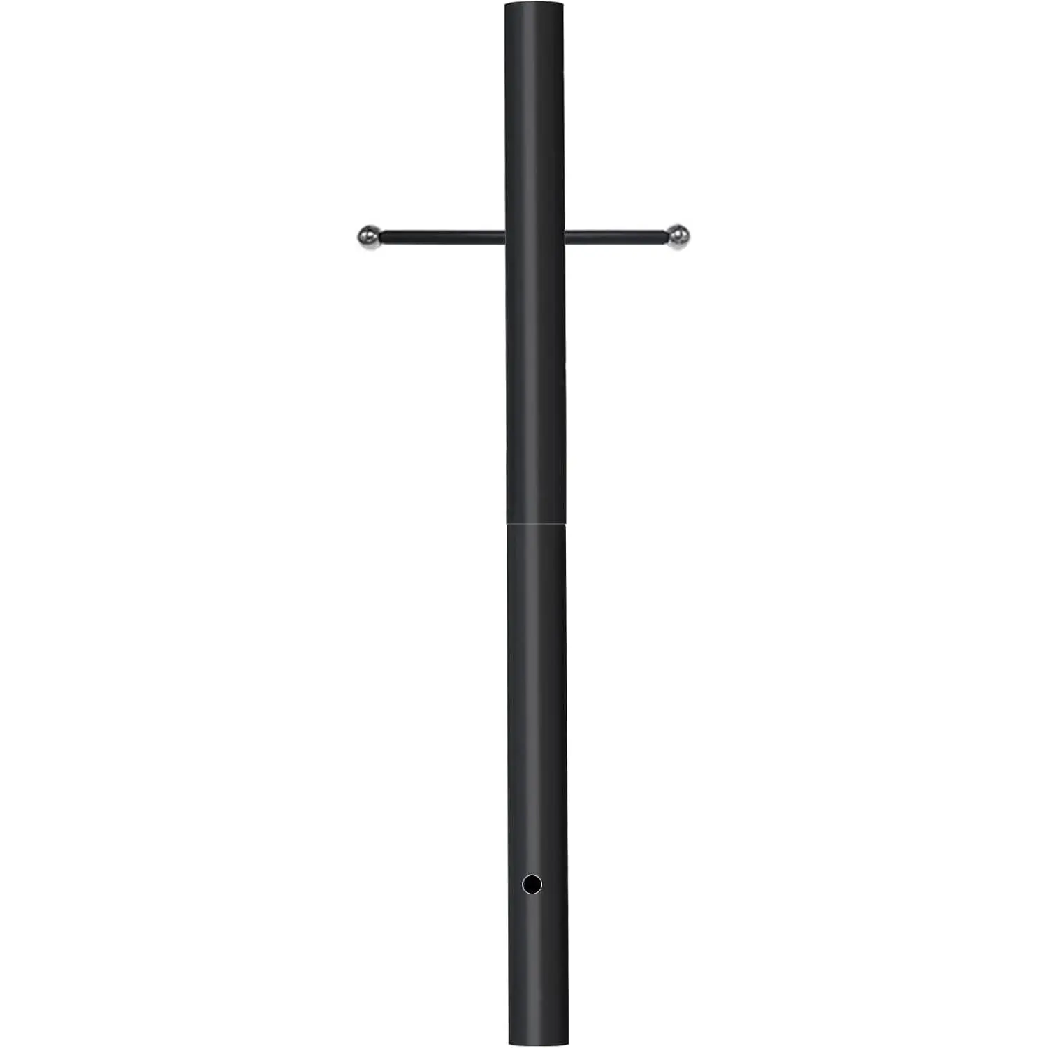 Outdoor Lamp, 80in Height Cast Iron Lamp Post - 3in Diameter Direct Burial Post with Cross Arm, Weatherproof Black for Driveway, Front Yard