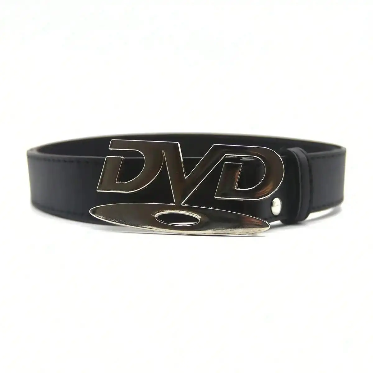 Unisex Retro DVD Buckle Decorative Belt, Black & White Multifunctional Belt Suitable For Jeans, Women's Gift, Letter Party PU Belt, All Seasons
