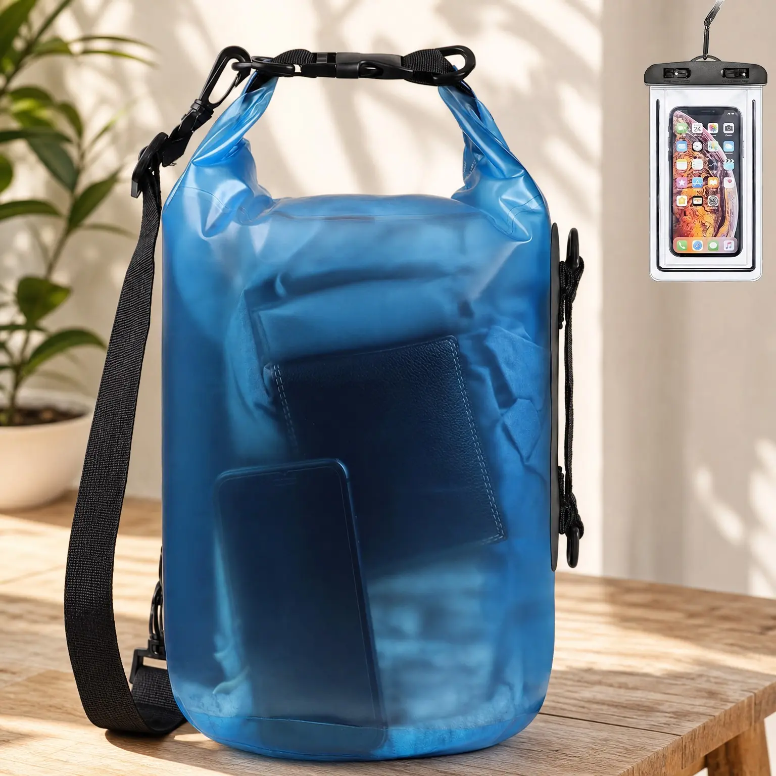 Waterproof Dry Bag Backpack with Phone Case 5L/10L/20L/30L/40L | Roll Top Lightweight Storage Bag for Women Men, Travel Boating Kayaking Paddle Board Camping Beach Essentials Accessories