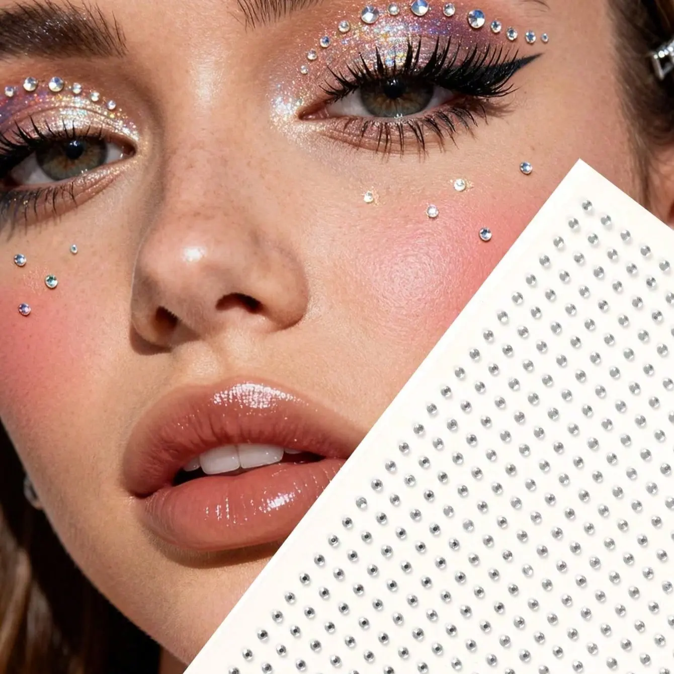 450pcs Silver-White Small Shimmering Rhinestones, 2mm, Shiny Luster, Suitable For Face/Eye Decoration, Facial Decoration, Carnival, Y2K Holiday Party, Daily Decoration, Music Festival Makeup Party, Ball, Can Be Used For Hair, Eyes, Face, Body