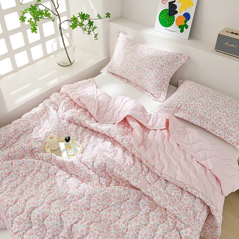 3pc Soft Skin-Friendly Thin Bed Set, Printed Embossed Bed Cover, All-Season Blanket, Single Twin Extra Large, Home Hotel Sofa Decor, Gift Idea