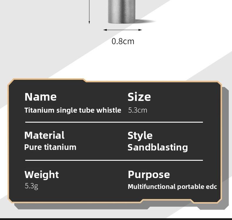 Titanium Whistle High Decibel Emergency Survival Whistle for Outdoor Camping Hiking Hunting Emergency Rescue Gear Lightweight Portable Survival Tool