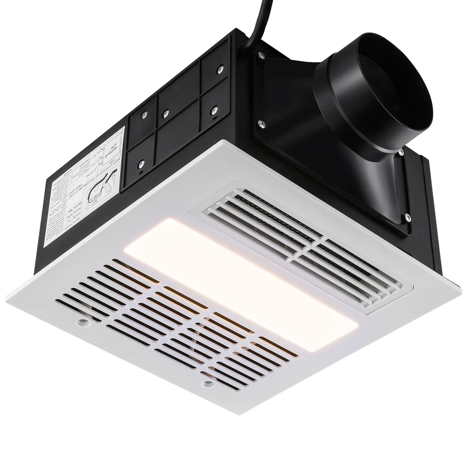 Bathroom Exhaust Fan, 1500W Heating, 110 CFM High-Efficiency Ventilation, 1.5sones Low Noise Operation, Energy-Saving Bathroom Ceiling Fan, For Various Ceilings
